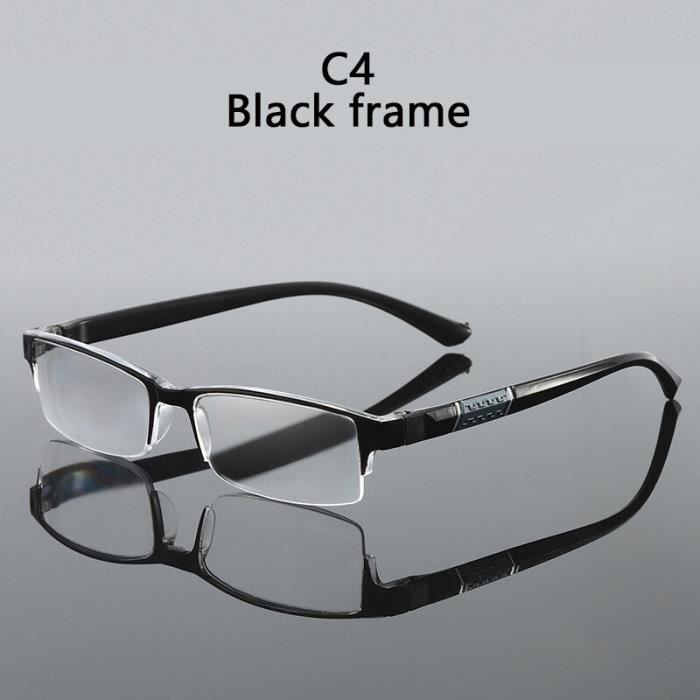 LANLANG Lunettes Lecture Demi-Monture Métal Noir ME-003 - Charnières Ressort Homme Femme
