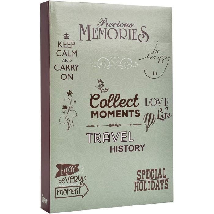 RECUTMS Albums Photos De 15 X 10 Cm à 200 Pochettes Avec Fente Pour Mémo En Cuir Synthétique - Petit Album Photos De Famille, Souvenirs De Mariage, Cadeau De Naissance (beige