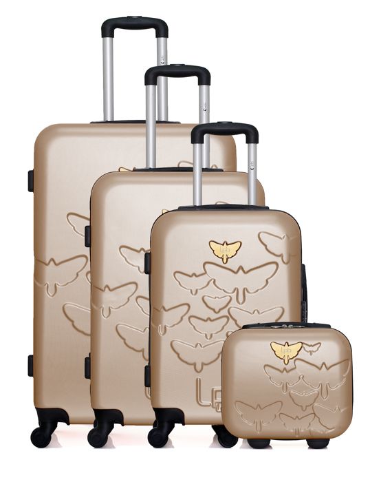 Set de 4 valises LPB LUGGAGE AELYS C 4 roues Beige