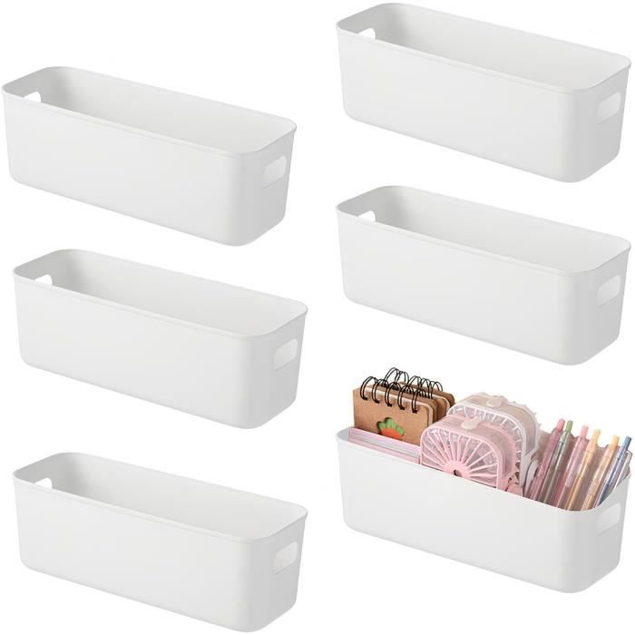 6 Paniers De Rangement En Plastique Empilables Bgfuni - 20x14x7.5cm - 6 Couleurs