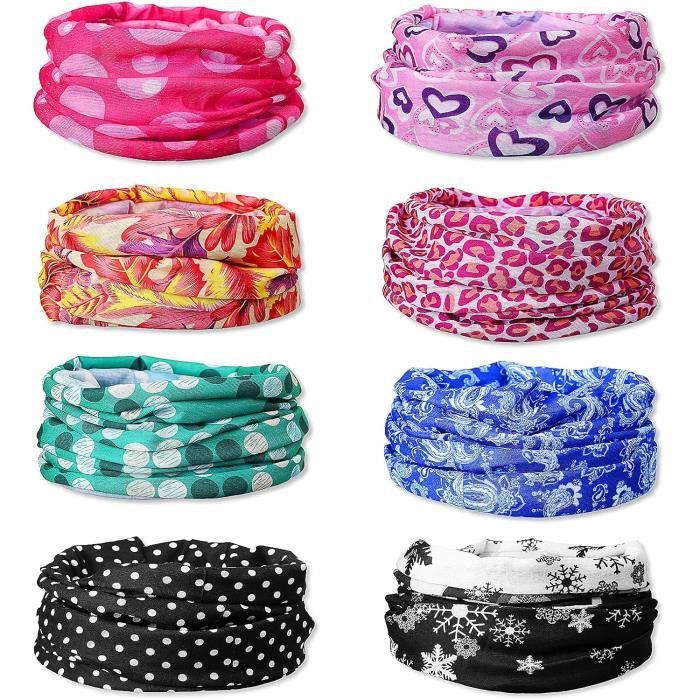 Bandana Multifonctions, Lot De 8 Foulard Multifonction, Tour De Cou