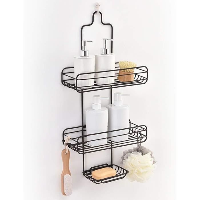 Étagère Mural De Salle De Bain Adhésive Sans Perçage - Transparente, Drainante, 25x11x5 Cm - Pour Rangement Accessoires - 8