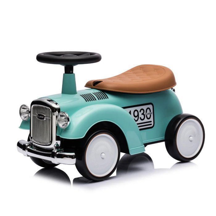 Porteur Enfant Voiture Rétro Classic 1930 - Porteur Bébé 1 à 3 ans  - Vert - Klaxon & Coffre - Aide à la Marche