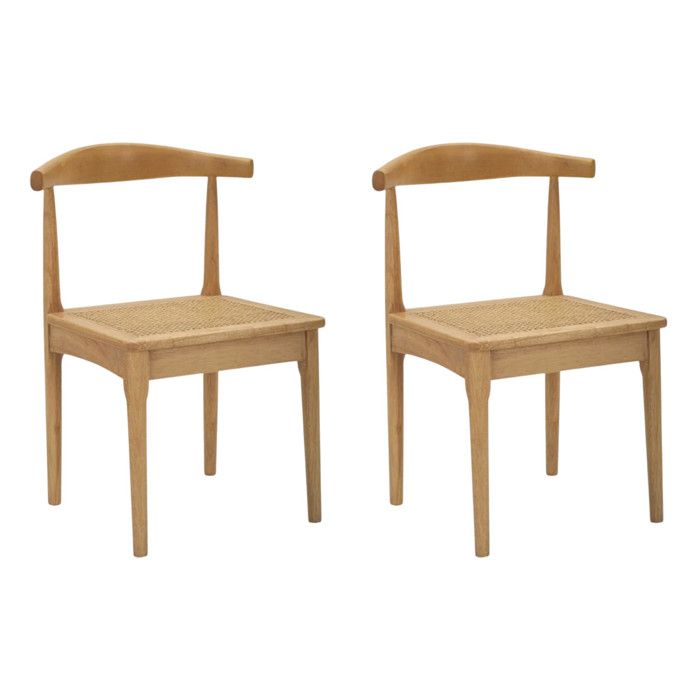 Lot de 2 Chaises en Bois Japan 70cm Naturel