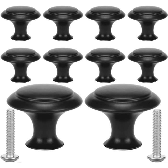 FOREHILL 10 Pièces Bouton De Meuble Rond En Bois Poignée Monotrou Pour Armoire Tiroir Avec Vis 28mm 84493506