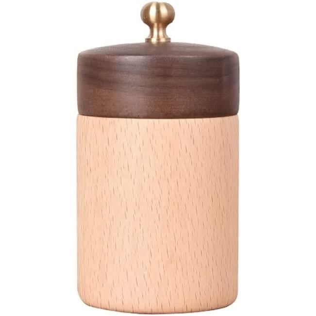 2 Seaux à Cure-dents En Bois Melairo - Mini Pots De Rangement Faits Main - Idéal Pour Cure-dents, Perles, Aiguilles - 8.5cm