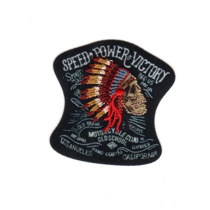 Écusson Thermocollant Respect Biker Tête De Mort - Badge Motard USA, Environ 9,5 Cm, Pour Vestes, Sacs, Customisation