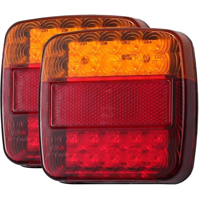 Feux Arrière Remorque 12V - Kit 2 Feux Avec Câble 7m Et Connecteur 7 Broches | IP67 Étanche