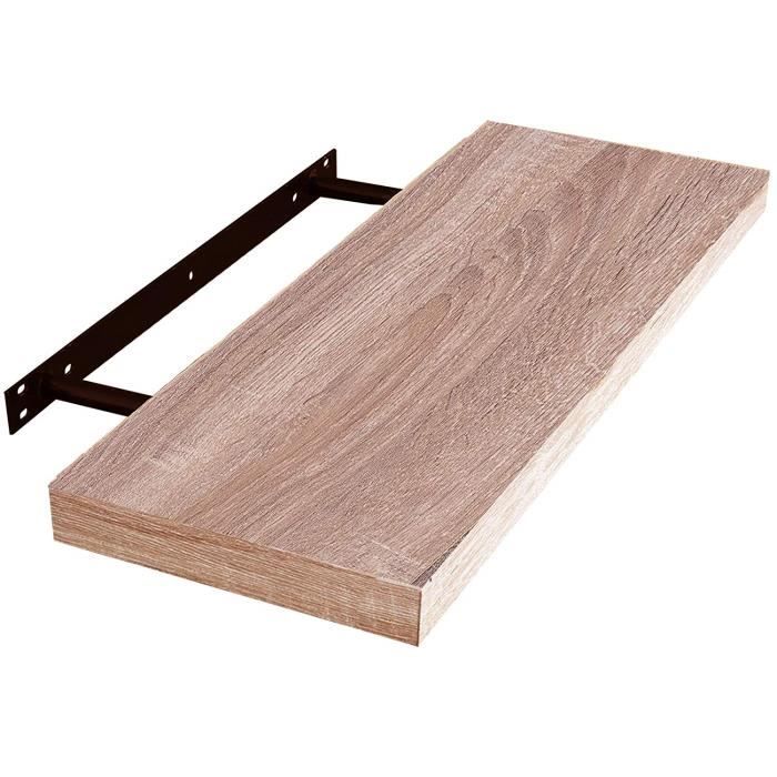 EUGAD Etagère Murale en MDF 100x22.9x3.8cm Etagère de rangement Chêne