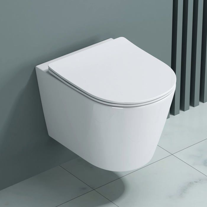 Sogood cuvette wc suspendu toilette céramique abattant frein de chute WC101 