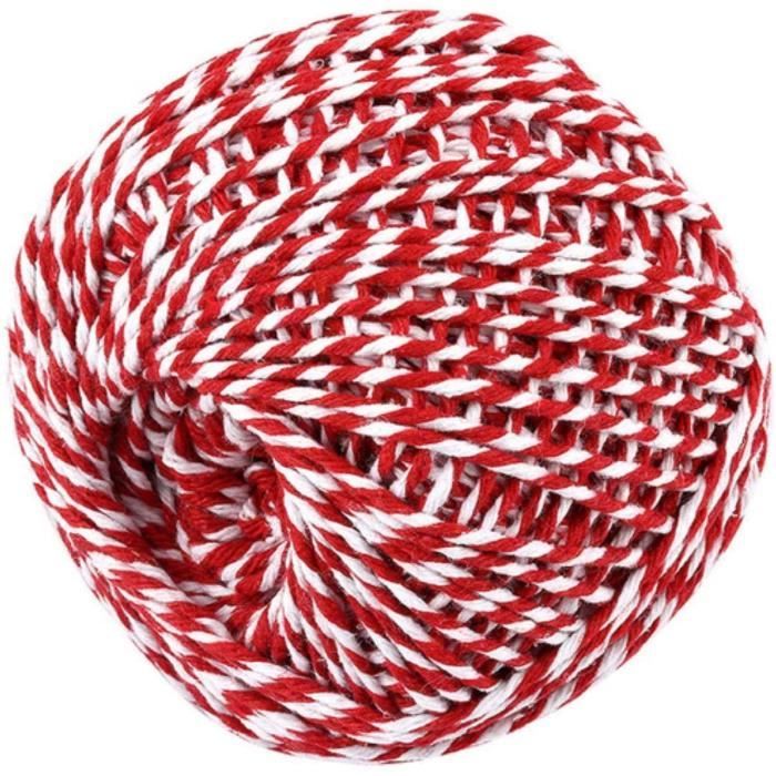 Ficelle De Boulangerie 380m - 4 Rouleaux Vert, Rouge, Blanc, Marron, 2mm, Coton/jute, Pour Emballage, Bricolage, Jardinage