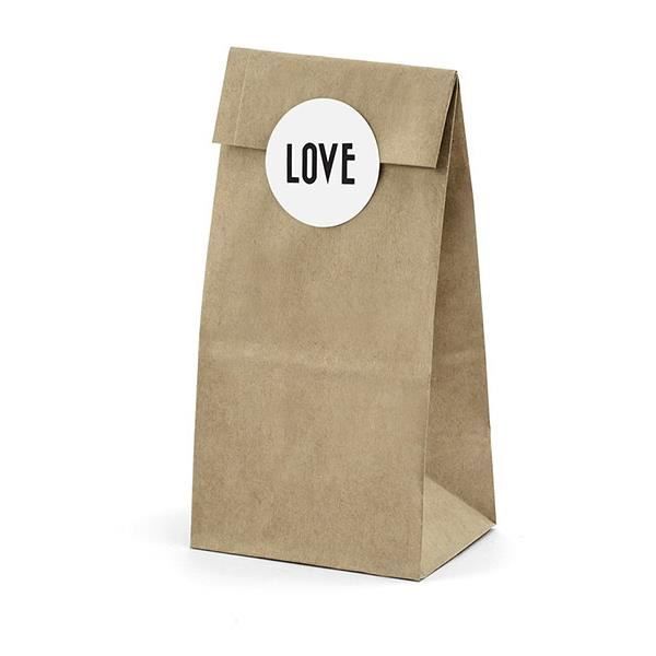 6 Sachets kraft avec stickers 18.5 cm Cdiscount Bricolage