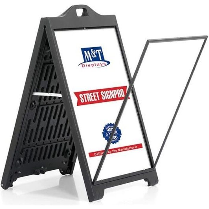 Chevalet De Trottoir En Aluminium - Format A1, Double Face, Avec Films Protecteurs - Pour Restaurant, Bar, Magasin - Dimensions 64x65x118 Cm