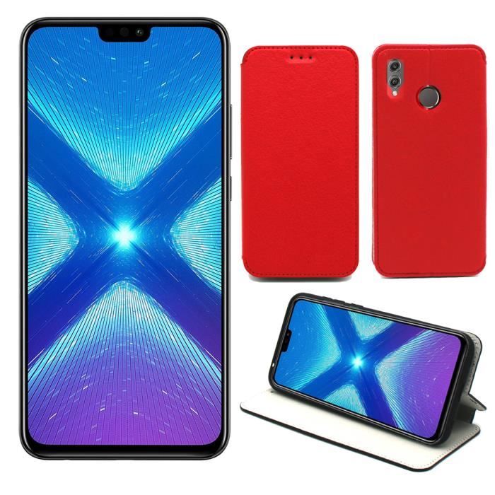 Etui coque Huawei Honor 8X rouge Housse pochette