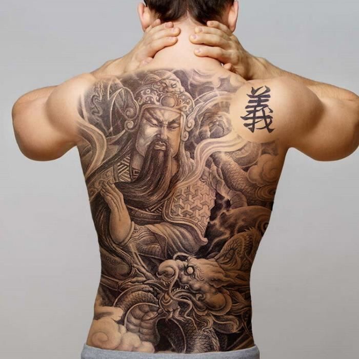 Corps Tatouage Tatouages Temporaires Chinois Pour Hommes Faux Je Suis Votre Heros Grand Dos Transfert D Eau X75 C8501 Cdiscount Au Quotidien
