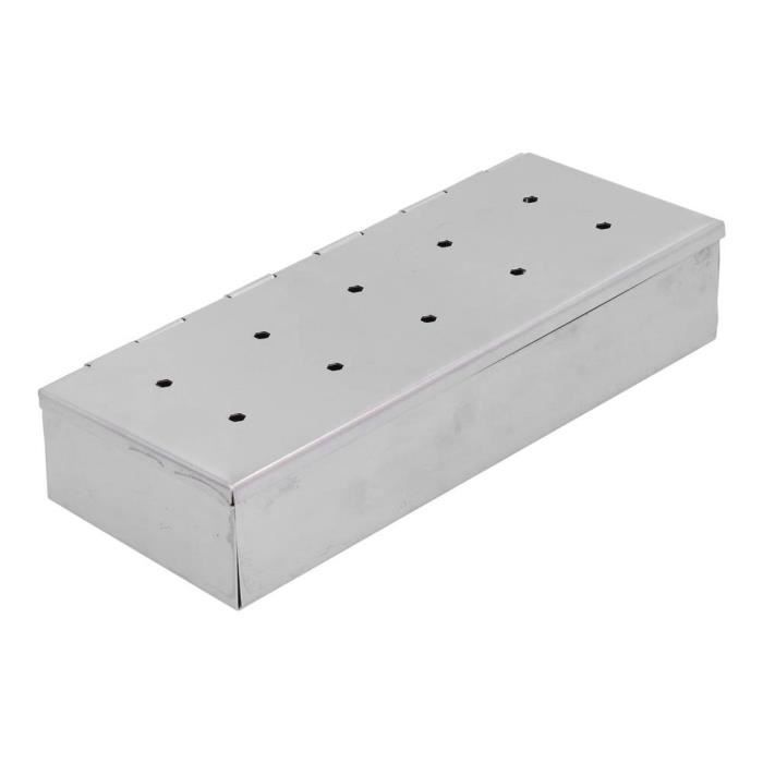 Boîte à fumée pour barbecue Boîte à fumoir 10 trous en acier inoxydable — free download