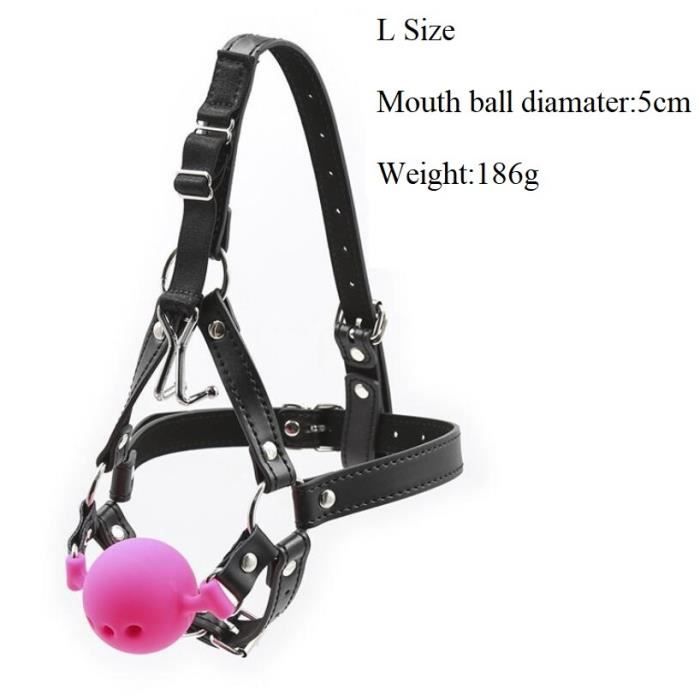 Bâillon En Silicone Noir Pour SM - Bouche Ouverte - Réglable - Neuf