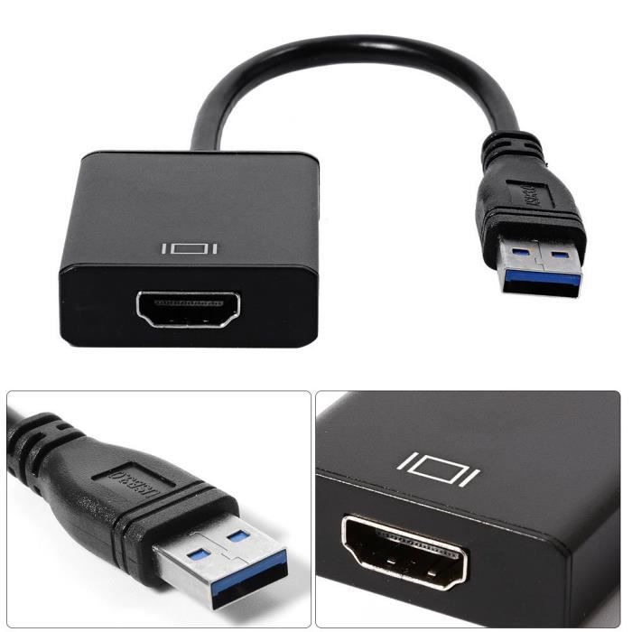 Cabling Convertisseur Usb Male Vers Hdmi Femelle Converti Le Port Usb En Port Hdmi Pour Pc Et Pc Portable Sous Prix Pas Cher Cdiscount