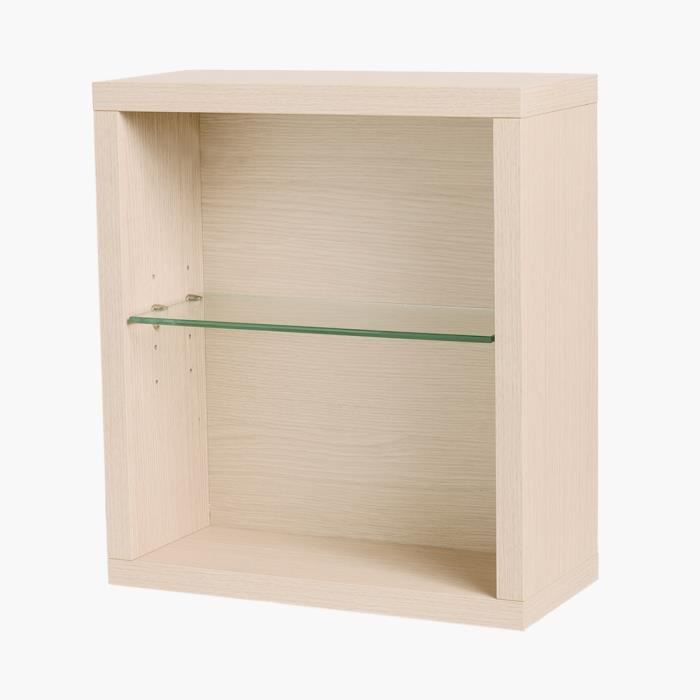 Caisson de rangement mural - CEDAM - Opéra - Bois chêne - 1 étagère - 45 x 40 x 18 cm