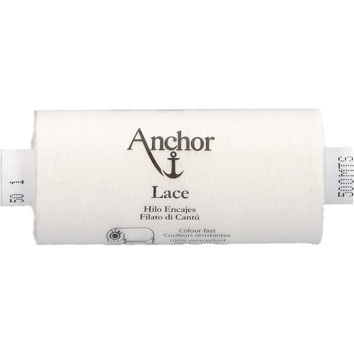 Fil à Coudre Métallisé ANCHOR - 100m, épaisseur 50, 2.6g - Nylon/polyester Pour Machine à Coudre - 7