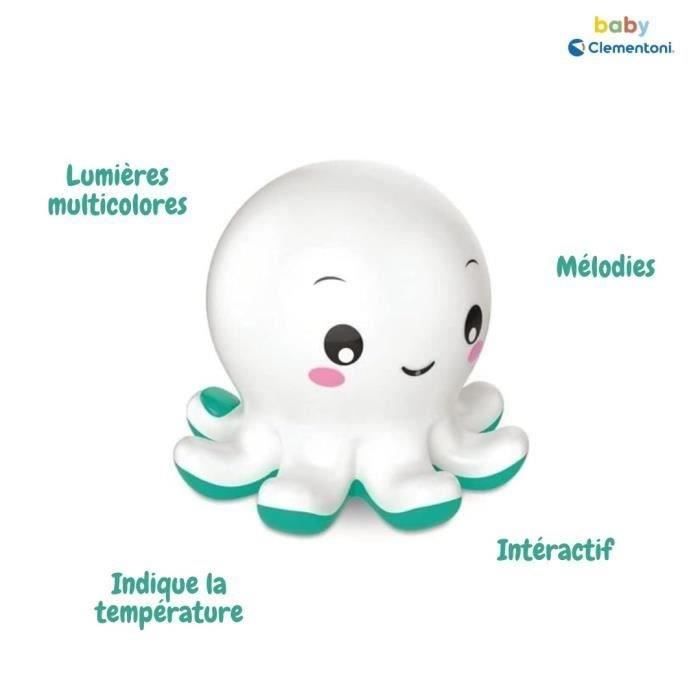 Jouet de bain interactif Baby Clementoni - Colin le poulpe lumineux et musical