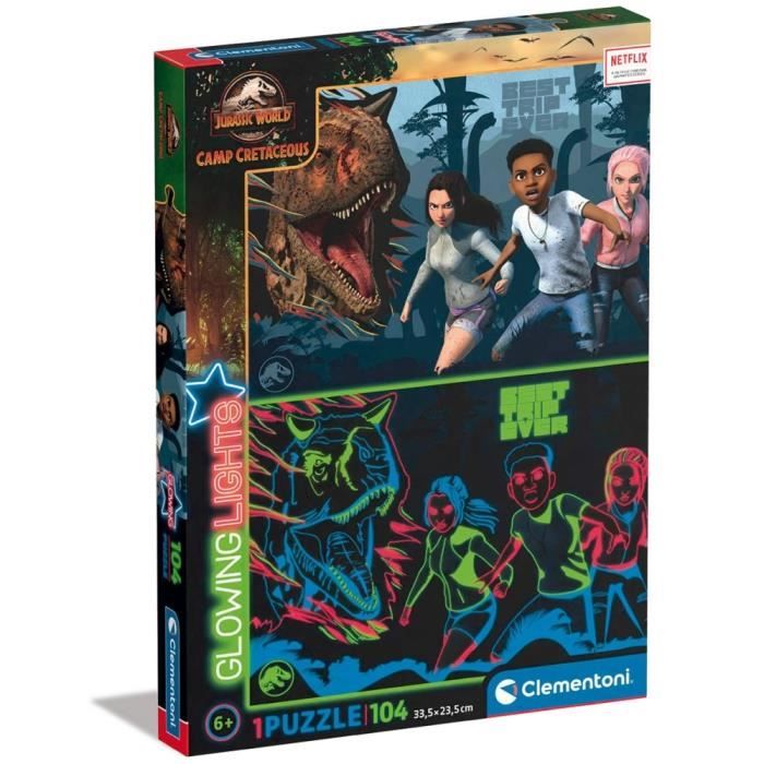 Puzzle néon Jurassic World - Clementoni - 104 pièces - 48,5x33,5 cm ...