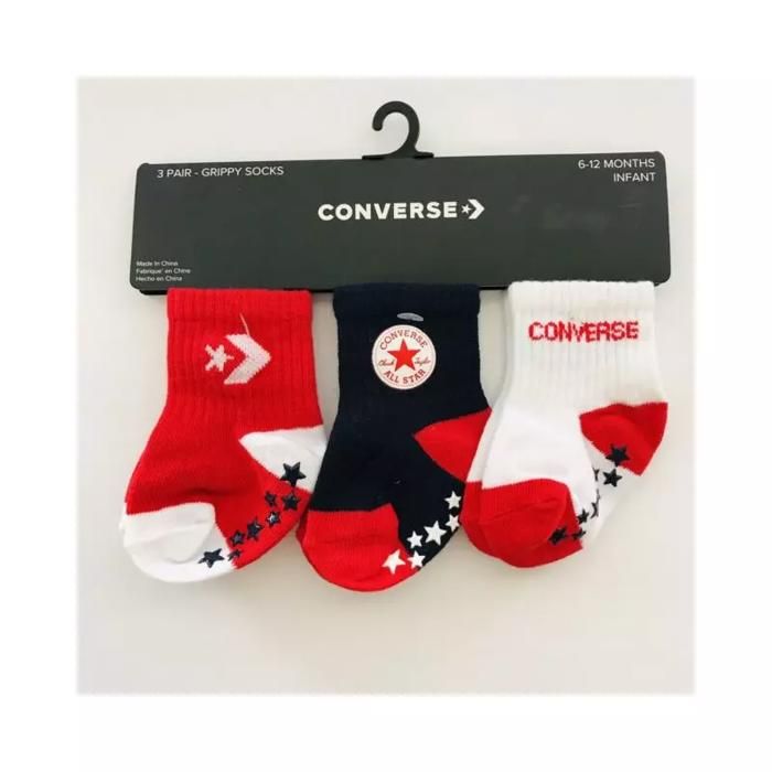 Chaussettes Converse Star Gripper pack de 3 pour bébé -Converse- Taille :24 mois
