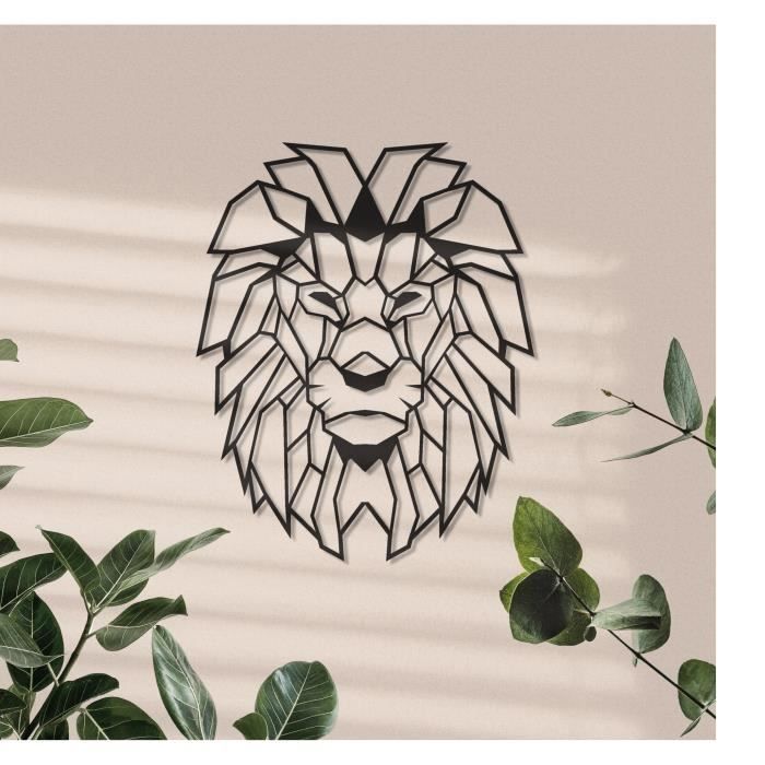 Décoration murale murale d'extérieur Lion - Tronc d'arbre - Cub - 160x80 cm - Toile de