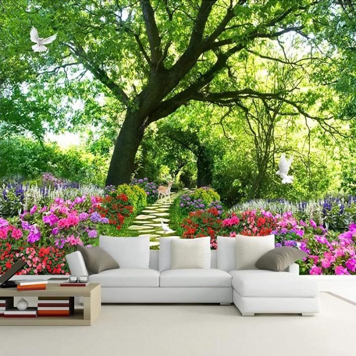 Papier Peint Panoramique 3D Hillside Tree N732 – Autocollant Mural Coloré, Neuf