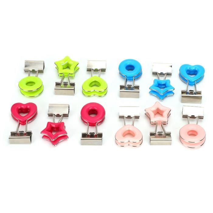 12Pcs Clips liant de couleur protable à longue queue dossier de ...