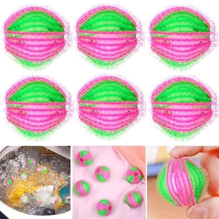 Lot De 6 Filtres à Peluches Machine à Laver - Boules Flottantes Anti-Poils D'Animaux