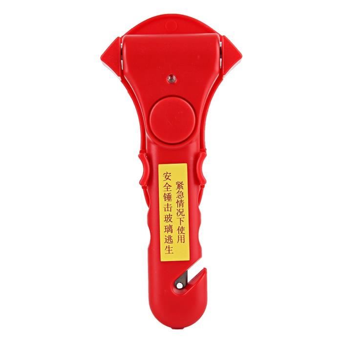 Marteau De Sécurité Voiture 2 En 1 Avec Coupe-ceinture | Lot De 2 | Brise-vitre D'urgence Et Coupe-ceinture | Base Adhésive Incluse