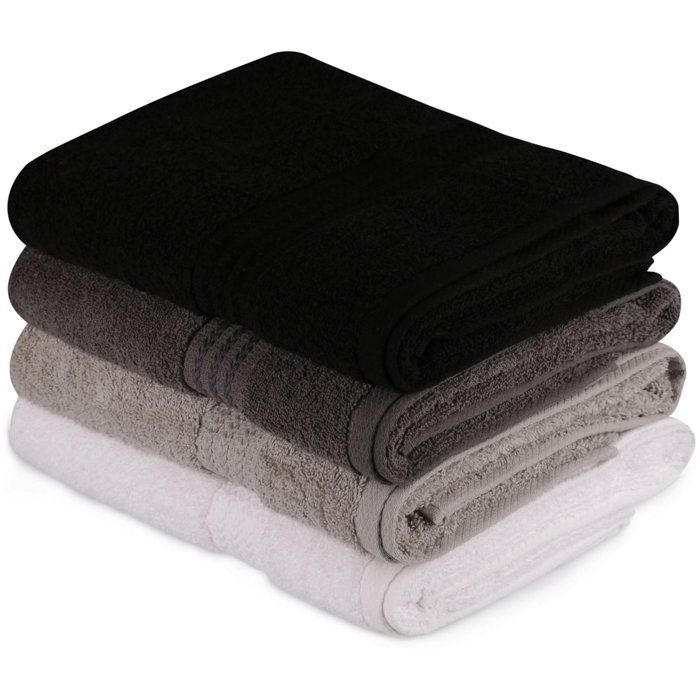 Lot de 4 serviettes de bain 70 x 140 cm Bleues - vue 7