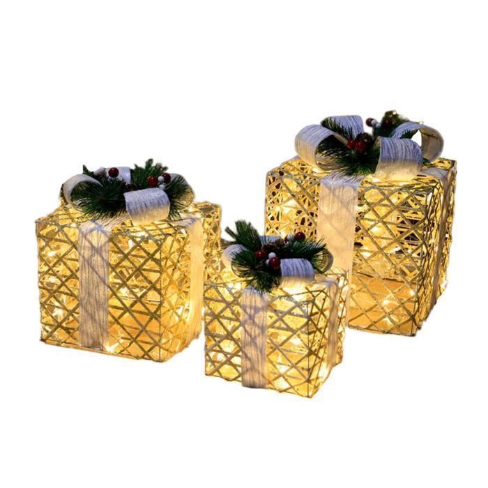 Cadeau lumineux rouge solaire 40 LEDs intérieur extérieur x3