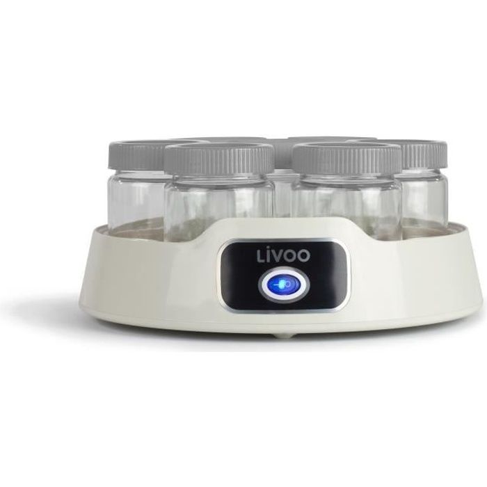 LIVOO - Yaourtière - DOP180G - 14 pots en verre avec couvercle à visser - Capacité par pot : 170ml