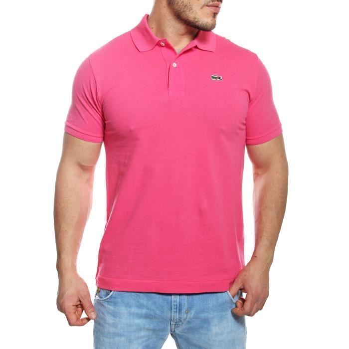 polo lacoste rose homme