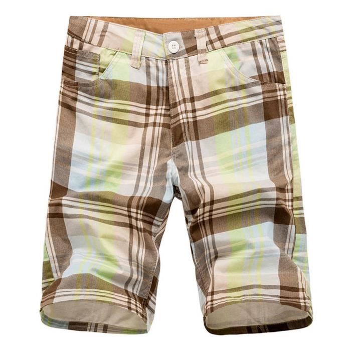 Short Bermuda à Carreaux Multicolore Pour Bébé 12 Mois - Marque DPAM - Coton - Occasion Très Bon état
