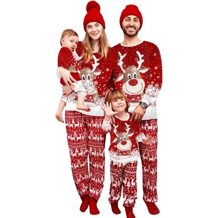 Combinaison Bébé Noël 2025 Famille Merry Imprimée Manches Longues - Ensemble Famille Festif