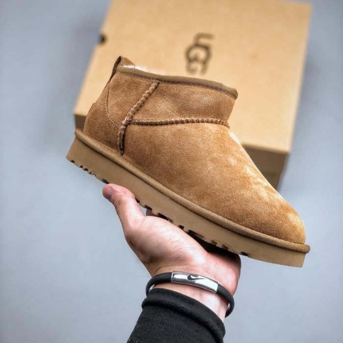 Pantoufles Ugg Pour Femmes En Daim Beige Bout Rond Automne Hiver main image 1