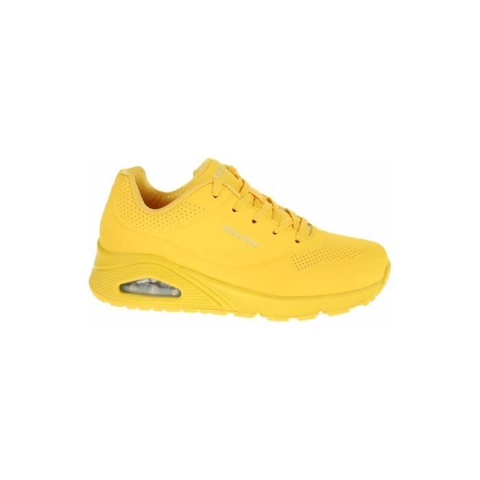 Baskets SKECHERS Uno Stand ON Air Femme Jaune Lacets