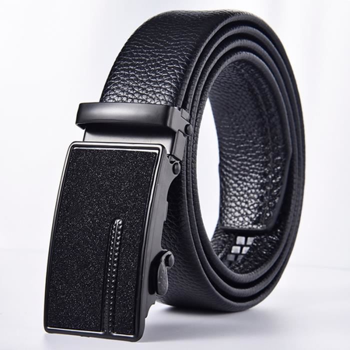 Largeur 120 CM Ceinture homme En Cuir de Vache Noir Avec Boucle