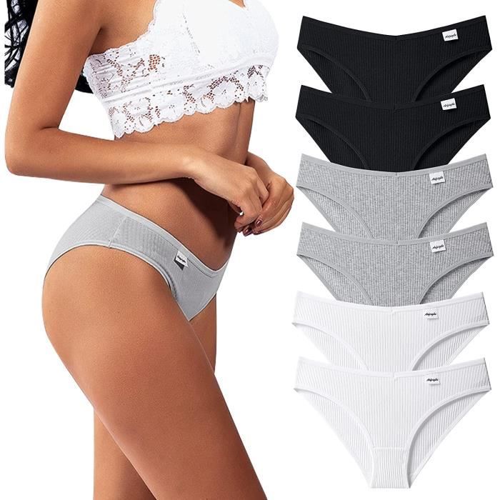 Lot de 6 Slips Femme en Coton Culotte Ventre Plat Culotte Taille Haute  femmes Culottes Souples Extensibles Sous-vêtements Rose - Cdiscount  Prêt-à-Porter