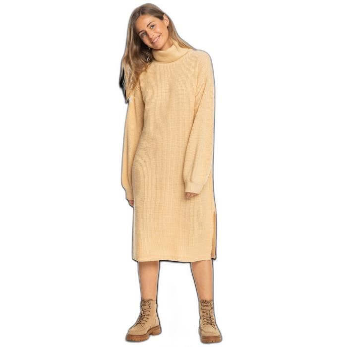 Robe pull femme Roxy Silver Tones beige manches longues taille XL XXL Beige Cdiscount Sport