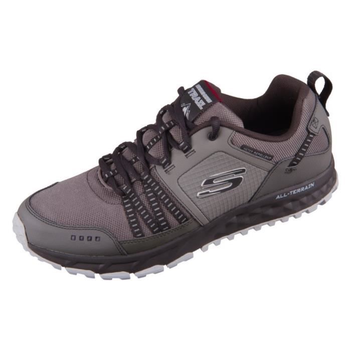 Skechers Chaussures de sport SKECHERS Escape Plan pour homme - Violet Gris - Talon plat - Lacets