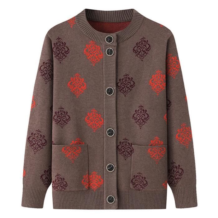 Cardigan En Tricot Fraise Pour Femme - Pull Court Épais Manches Longues Style Étudiante Et Adolescente