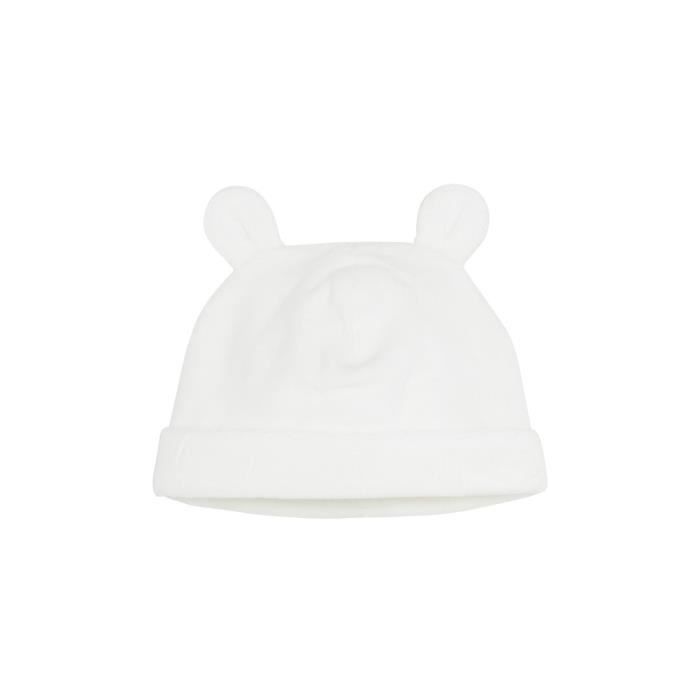 MARESE Milk Caramel Bonnet Bebe Milky Blanc en coton bio 1 3 mois Blanc ecru Cdiscount Pret a Porter