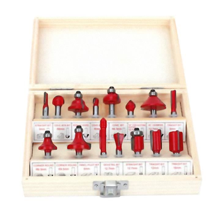 Fraise à Rainure En T Double Lames 1/4'' 6mm Tige – Fraise Bois Alliage Tungstène-Cobalt (6x12.7x38mm)