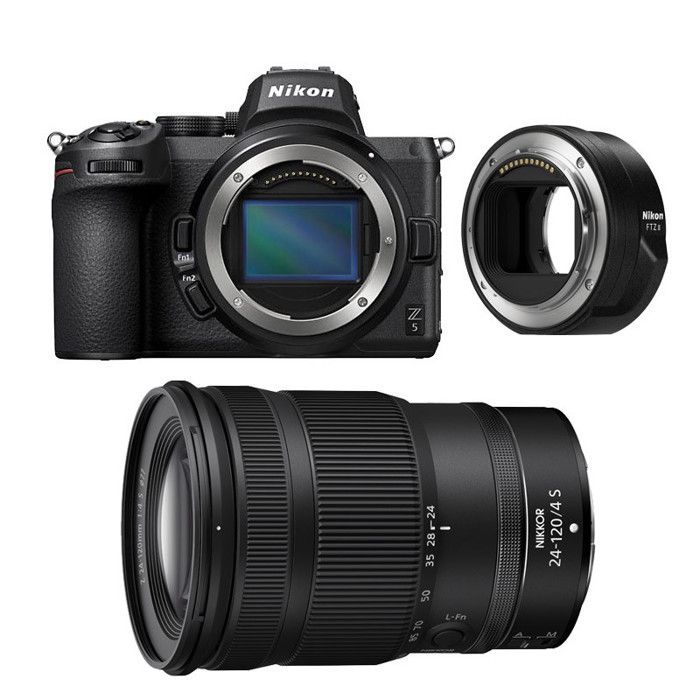 Hybride Nikon appareil photo hybride z5 + objectif z 24-120mm f/4 s + adaptateur ftz II