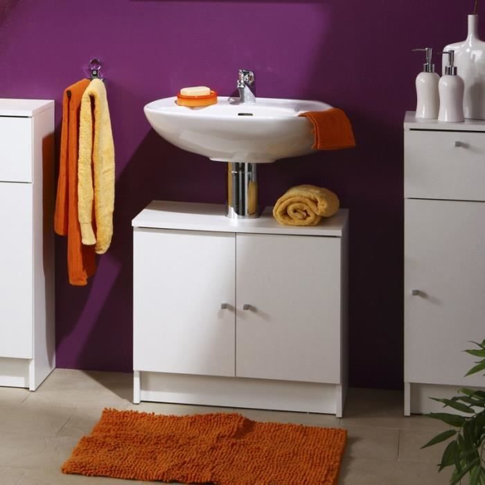 Sous Lavabo 2 Portes Remix Blanc Paris Prix Achat Vente