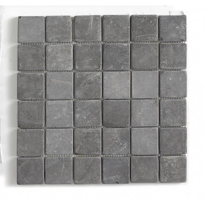 Carrelage de mosaïque- Plaque mosaïque mur et sol en marbre naturel coloris gris - 30 x 30 cm